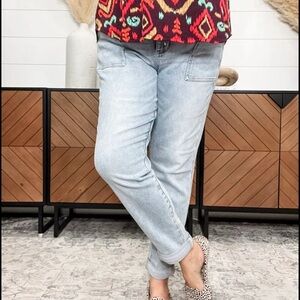 Mica High Rise Utility Straight Crop Jean NWT Light Wash